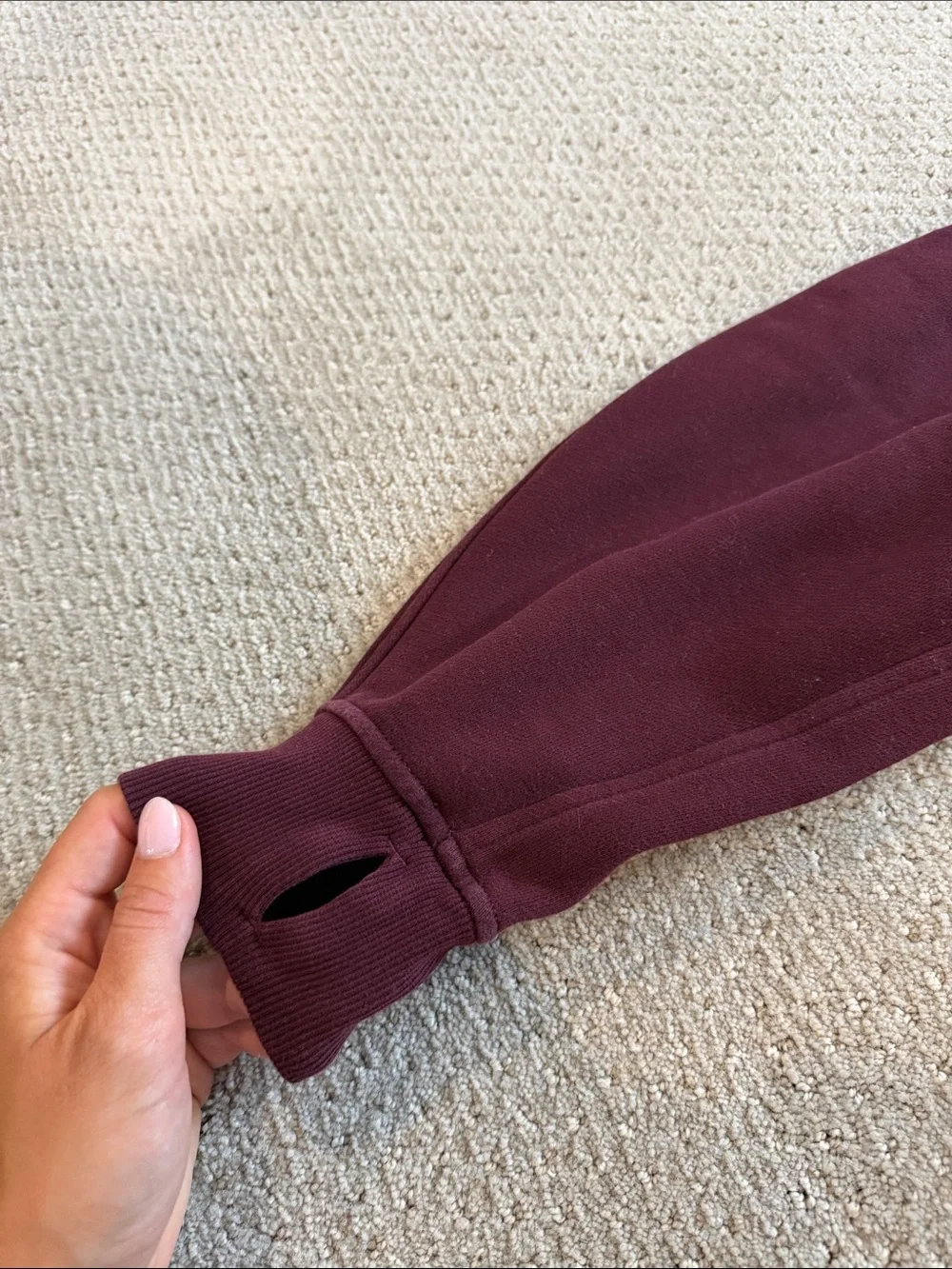 Lululemon Maroon Cropped Crewneck Sweatshirt with Red Logo